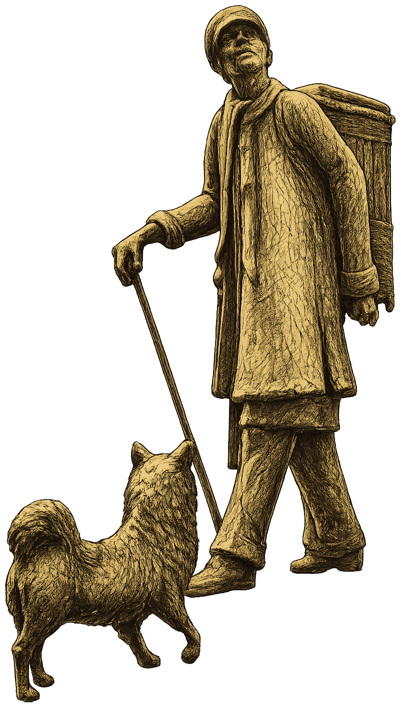Kiependräger mit Hund